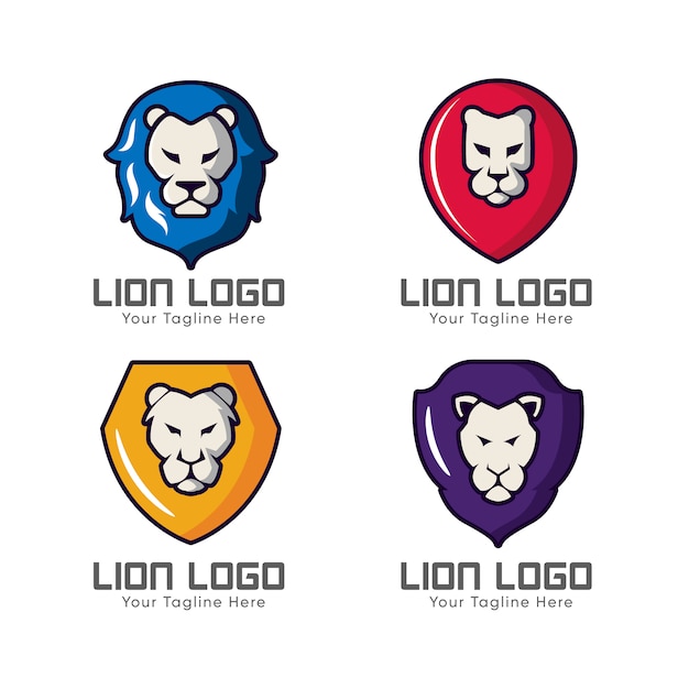 Vector lion logo collection