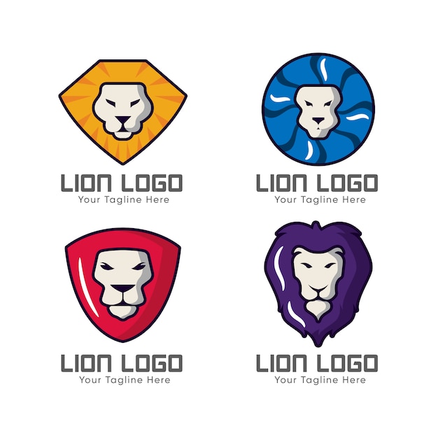 Vector lion logo collection