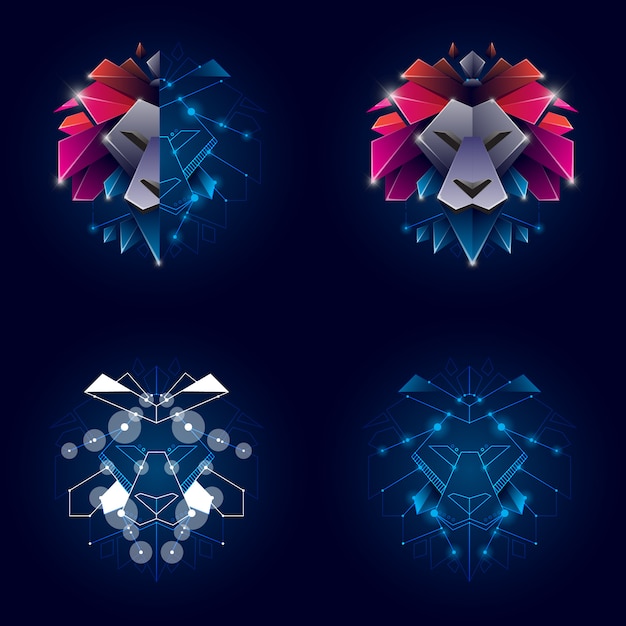 Vector lion logo collection