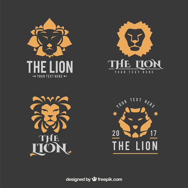 Вектор Коллекция логотипов льва