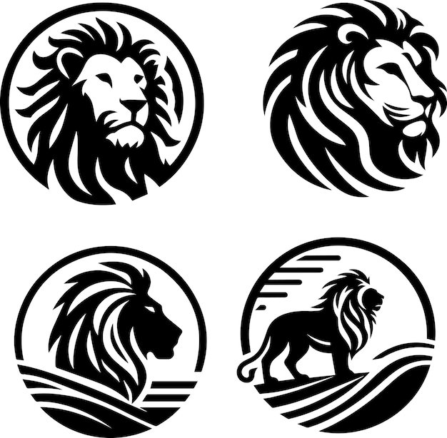 Lion Logo concept vector illustration black color 2