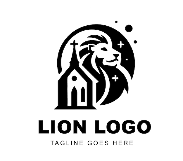 Vettore disegno del logo del leone pronto all'uso illustrazione della mascotte premium vector