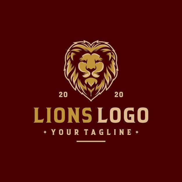 Modello di vettore di progettazione di logo di leone