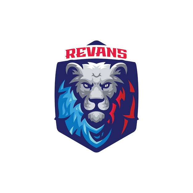 Vettore design del logo del leone con il vettore