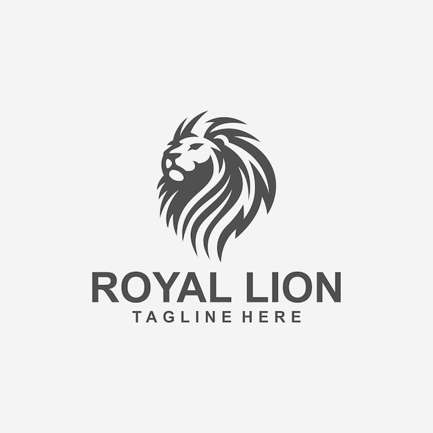 Vettore progettazione del logo lion con file vettoriale