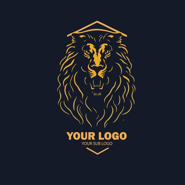 Vector lion logo front single color