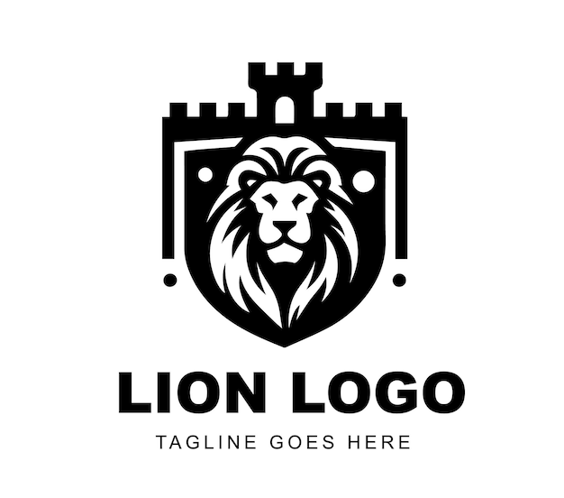 Lion logo ontwerp klaar om te gebruiken Premium Vector mascotte illustratie