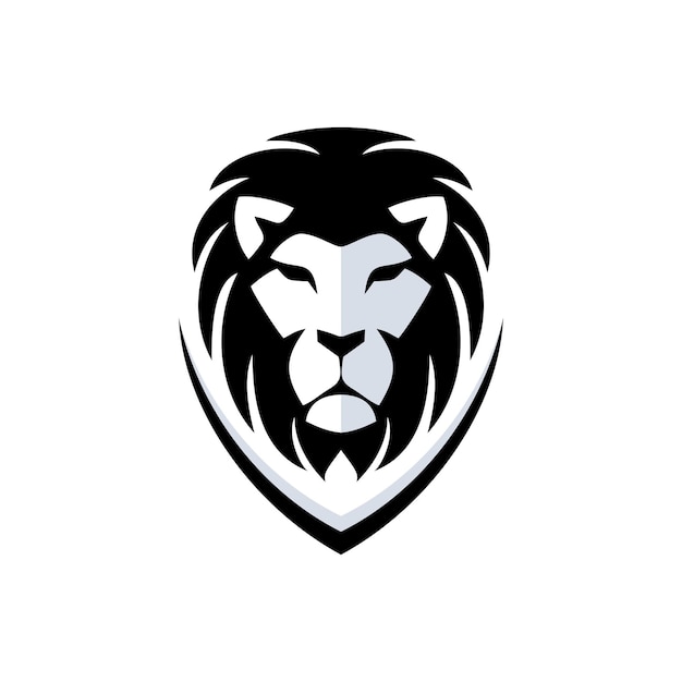 Lion logo ontwerp zwarte en witte kleur