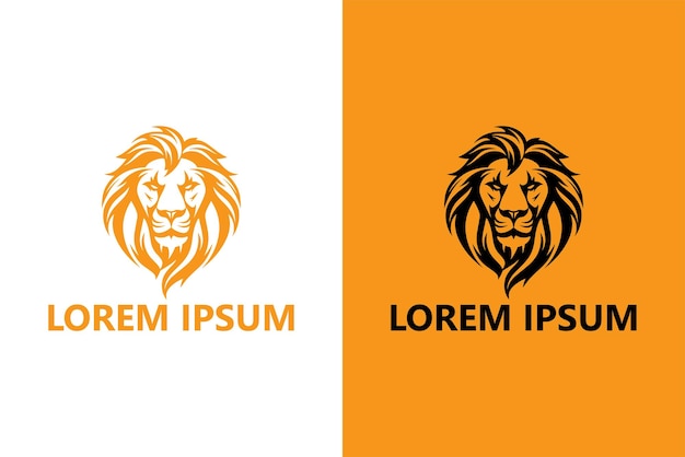 Lion logo template design vector