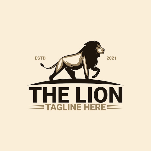 The lion logo template premium vector