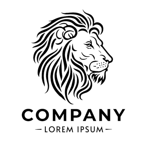 Lion logo vector design sketch