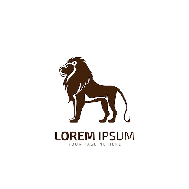 Lion logo vector illustration emblem design silhouette isolated on white background