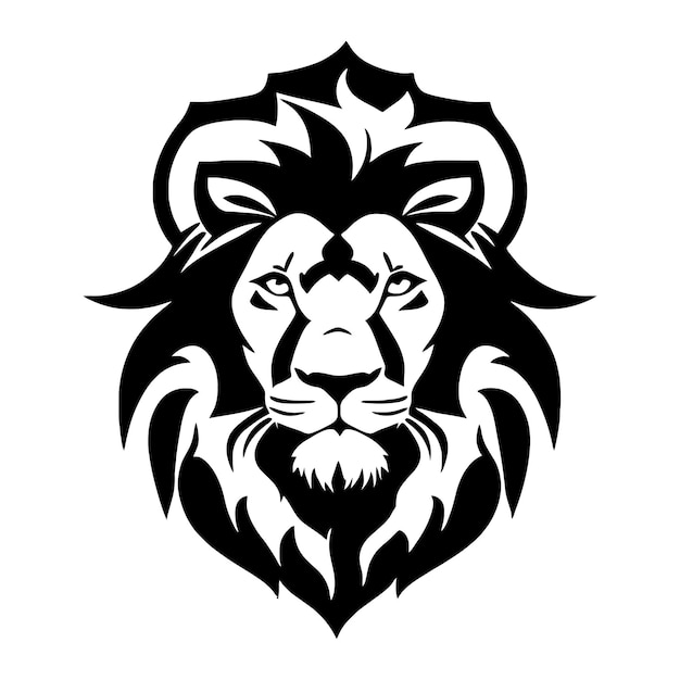 Lion logo vector simple black