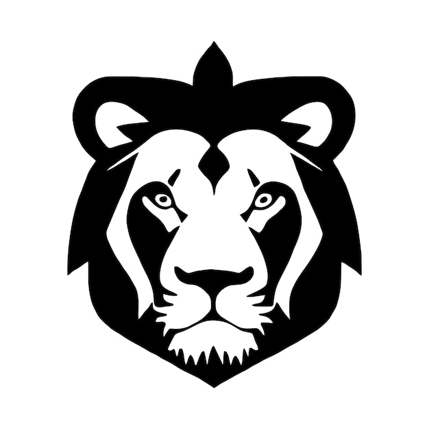 Lion logo vector simple black