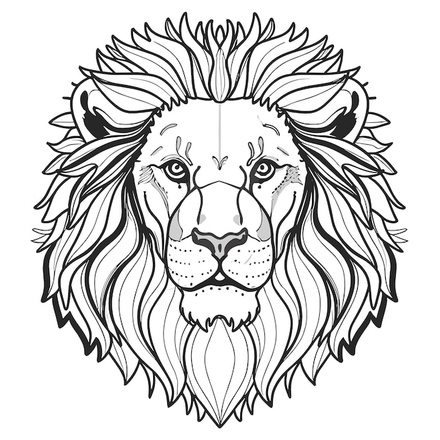 Vettore il logo del leone su sfondo bianco