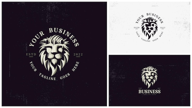 Lion logo with 3d lion face effect