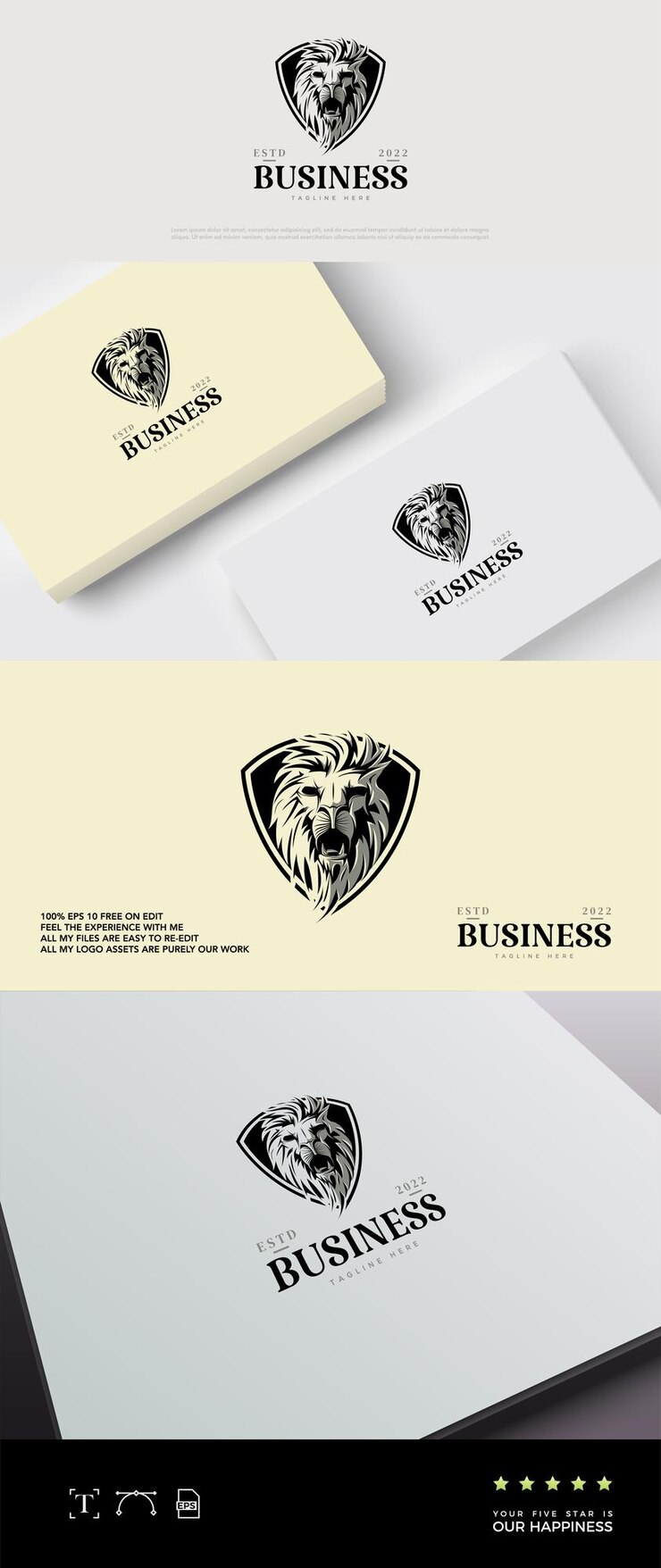 Lion logo with head inside shield