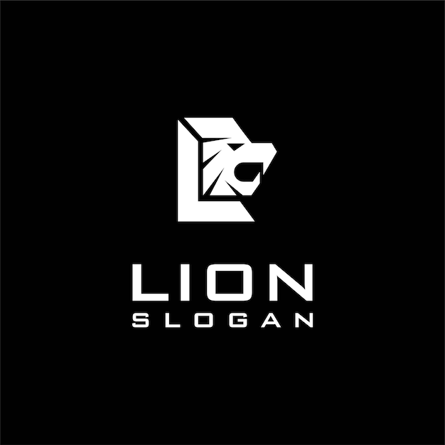 Lion logo with letter l concept