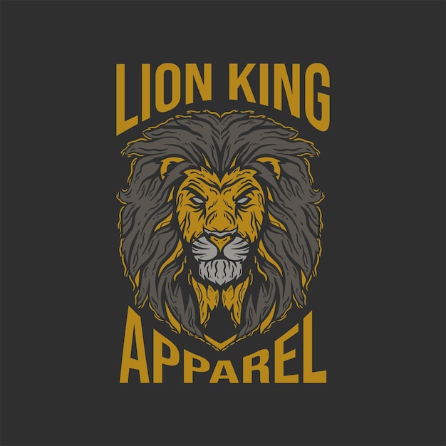 Premium Vector | Lion logo with the title'lion king apparel