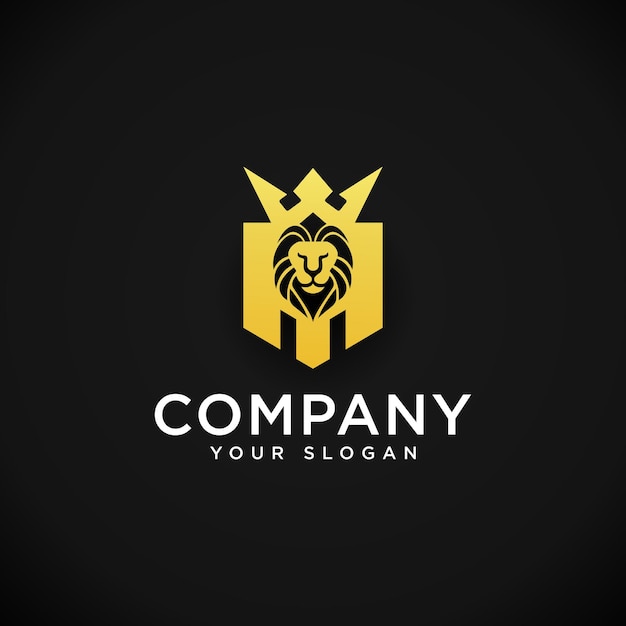 Lion luxe logo ontwerp premium sjabloon