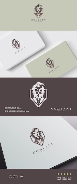 Vector lion man logo classic simple