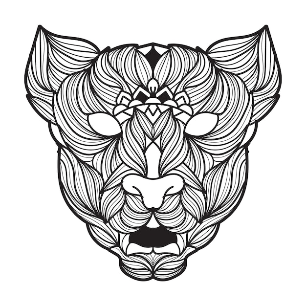 Lion mandala vector illustration