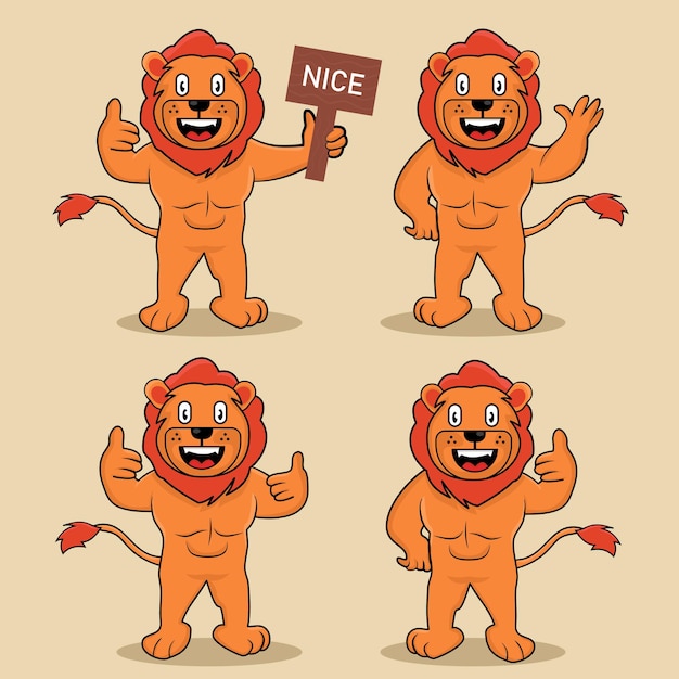 Vector lion mascot cartoon