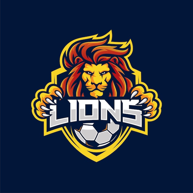 Lion mascot esport logo design