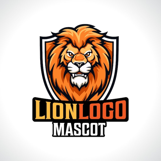 Disegno del logo della mascotte del leone illustrazione del vettore del leone