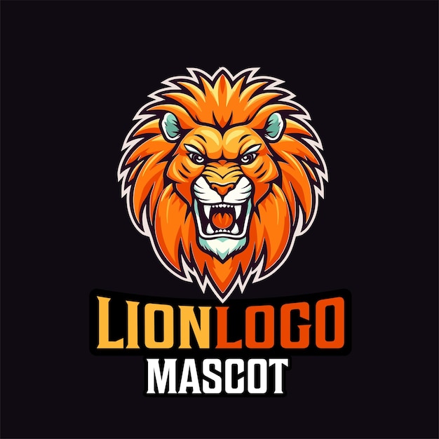 Vector lion mascot logo design lion vector illustration