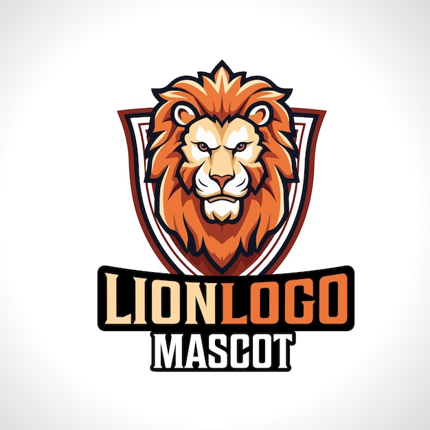 Disegno del logo della mascotte del leone illustrazione del vettore del leone