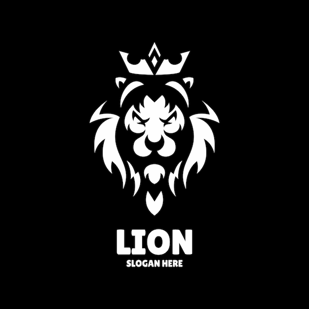 lion mascot logo silhouette design illustration