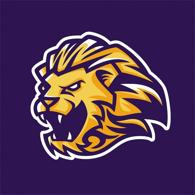 lion mascot logo for sport team