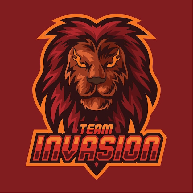 Vector lion mascot-logo voor esport