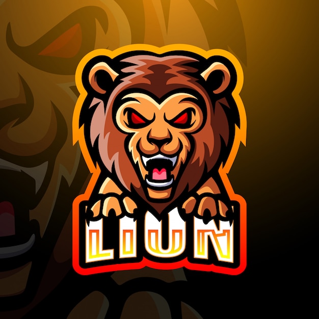 Lion mascotte esport logo illustratie