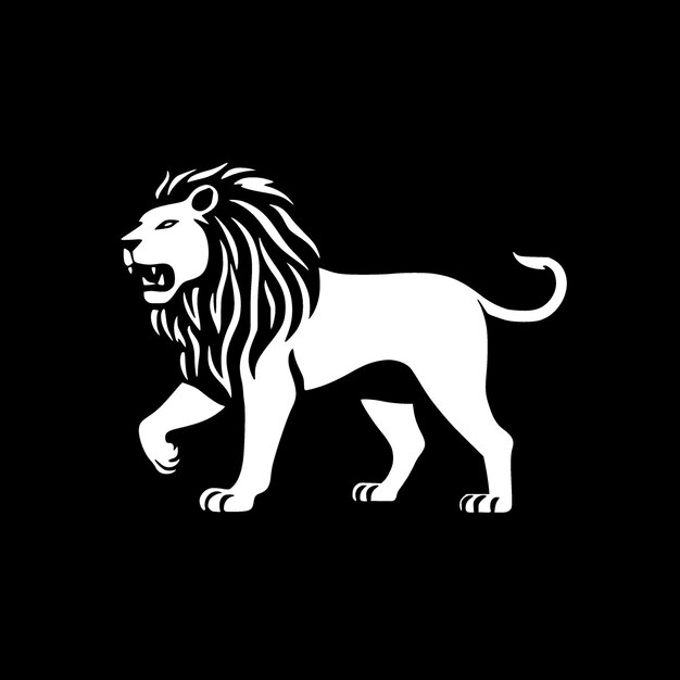 Vector lion minimalist and flat logo vector illustration