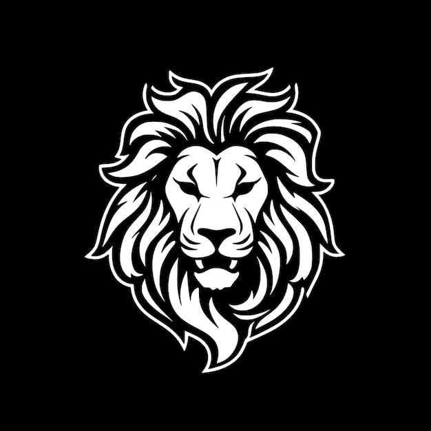 Vector lion minimalist and flat logo vector illustration