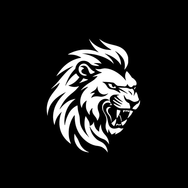 Vector lion minimalist and flat logo vector illustration