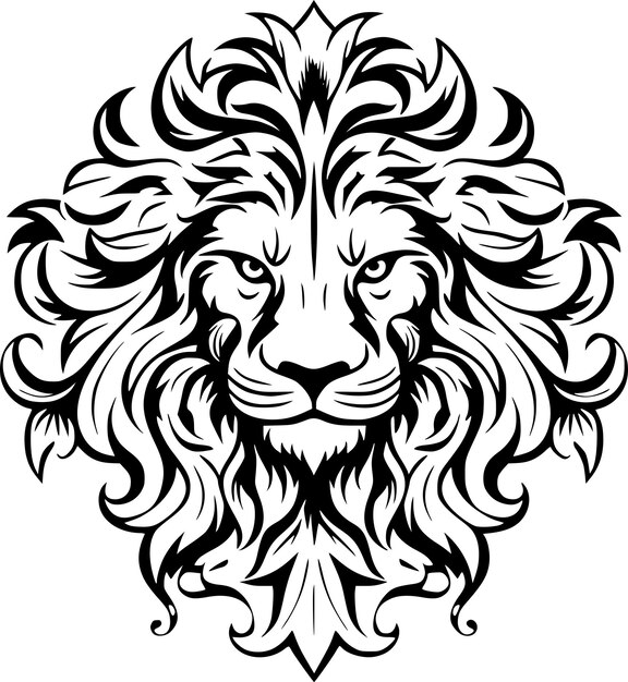 Vettore illustrazione vettoriale di lion minimalist e flat logo