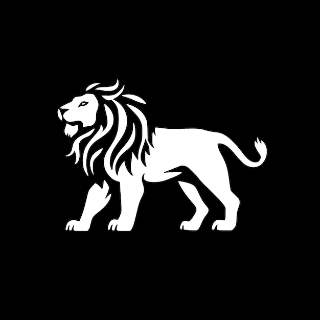 Lion minimalist and simple silhouette vector illustration