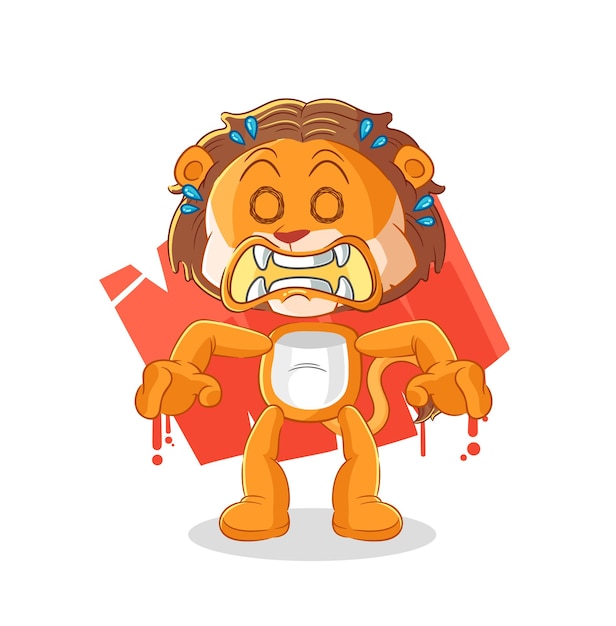 Vector lion monster vector cartoon character