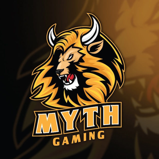 Lion myth esport logo sjabloon