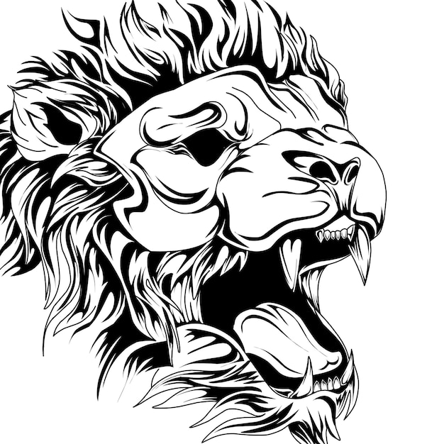 lion outline illustration