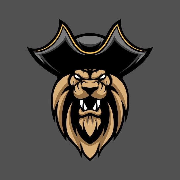 Lion pirates mascot design vector