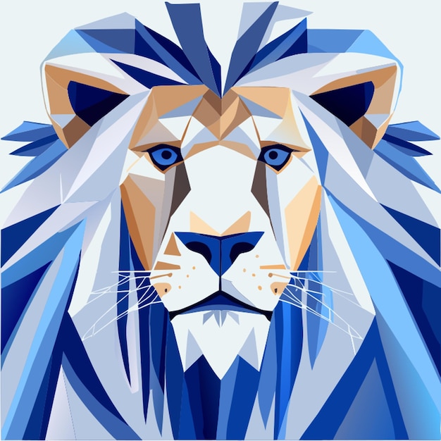 Lion polygonale stijl ai gegenereerd midjourney straat stijl hoge kwaliteit zeer gedetailleerde schone vector