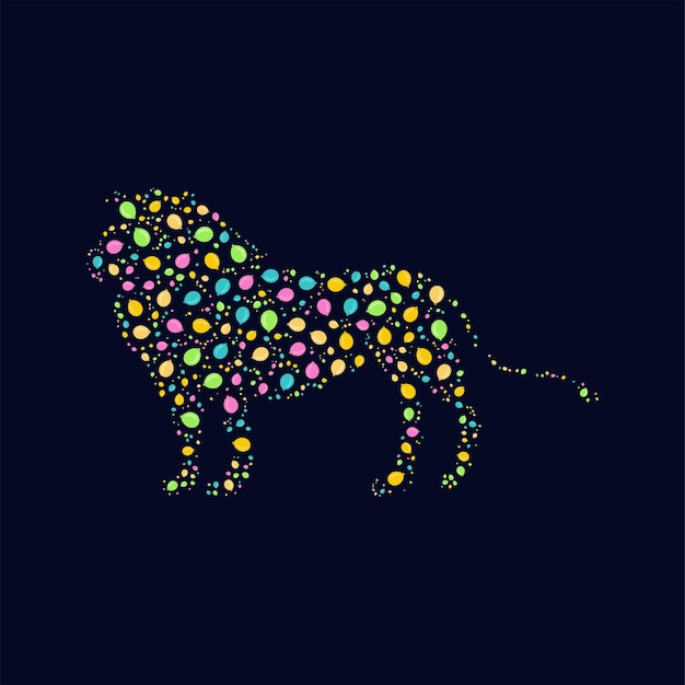 Vector lion pop art design