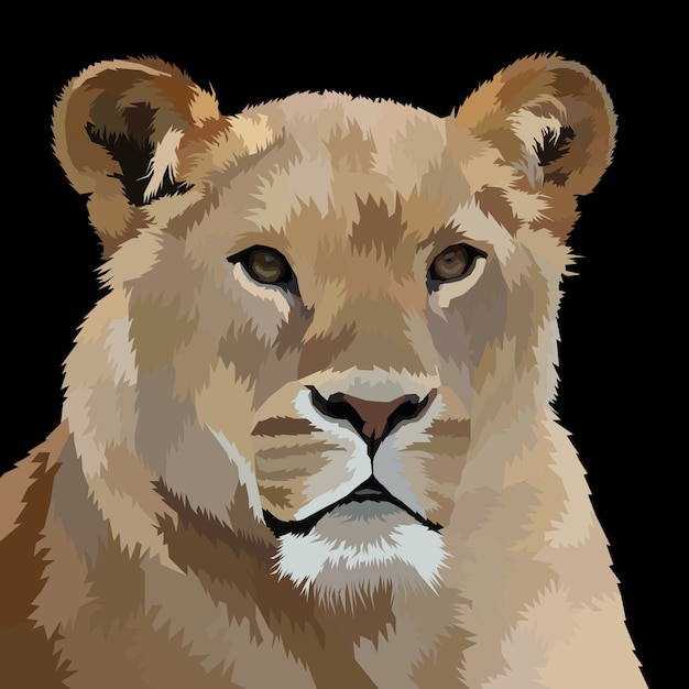 Lion portrait illustration