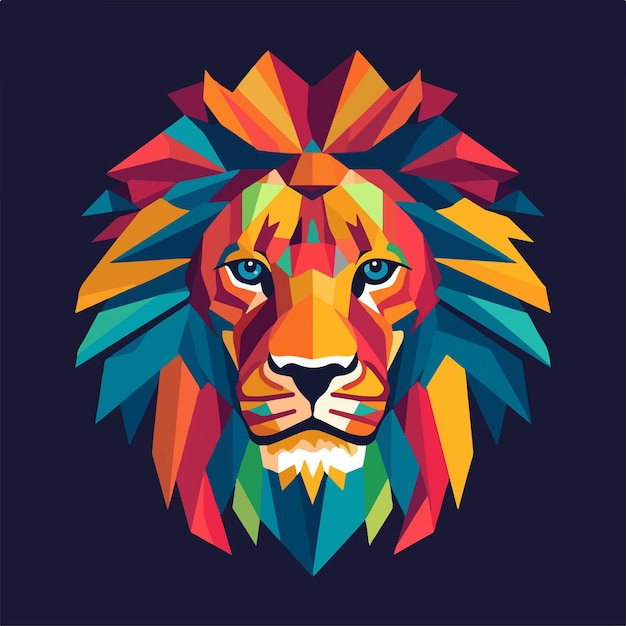 lgbti コンセプトのフラット デザインのライオンの肖像画