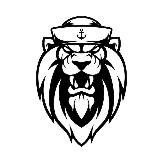 Lion sailor outline