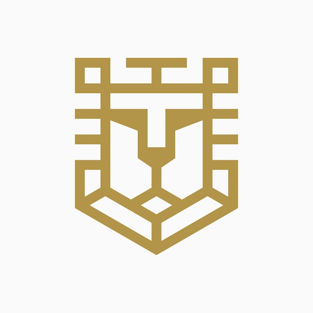 Lion shield logo design concept